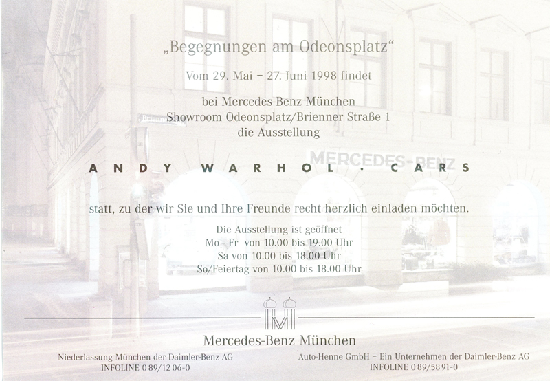 Gallery Andy Warhol Mercedes Benz Sl Card For The