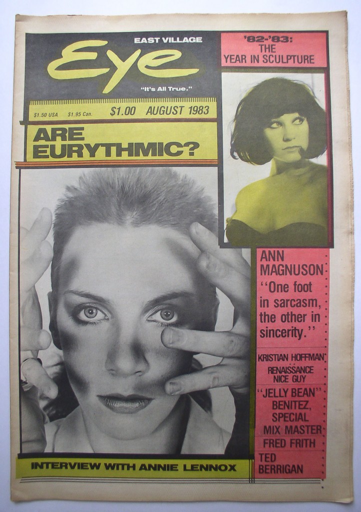East Village Eye, New York, 1983, Ann Magnuson, Kristian Hoffman, Eurythmics