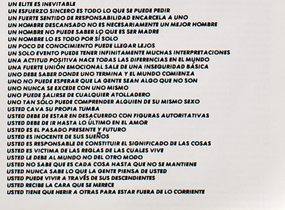 Truisms-English-Spanish-closeup Jenny holzer, Trusims, Spanish, 80s art