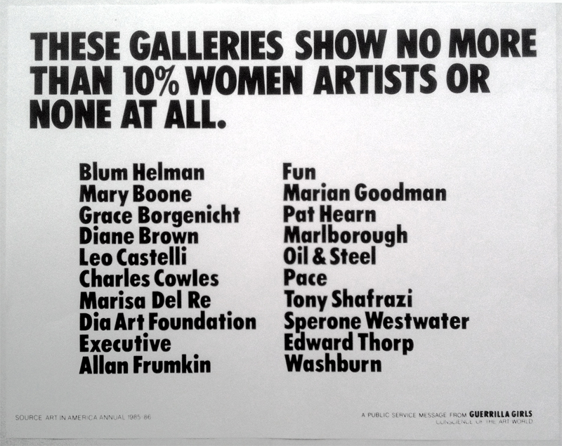 Gallery 98  Guerrilla Girls: Feminist Street Posters, 1985–1991