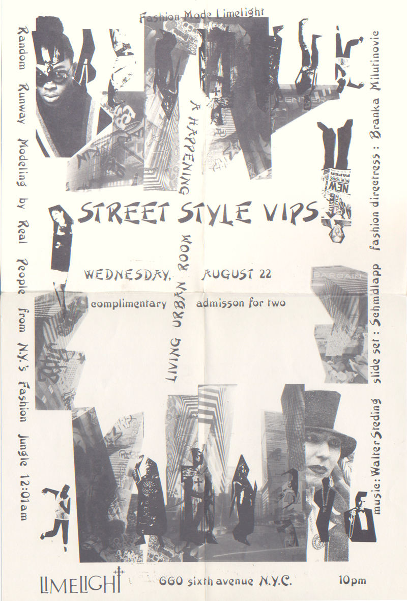 Fashion Moda, poster for “Street Style VIPS;” Limelight
