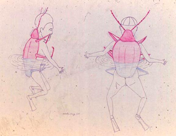 water bug sketch of artist Neke Carson