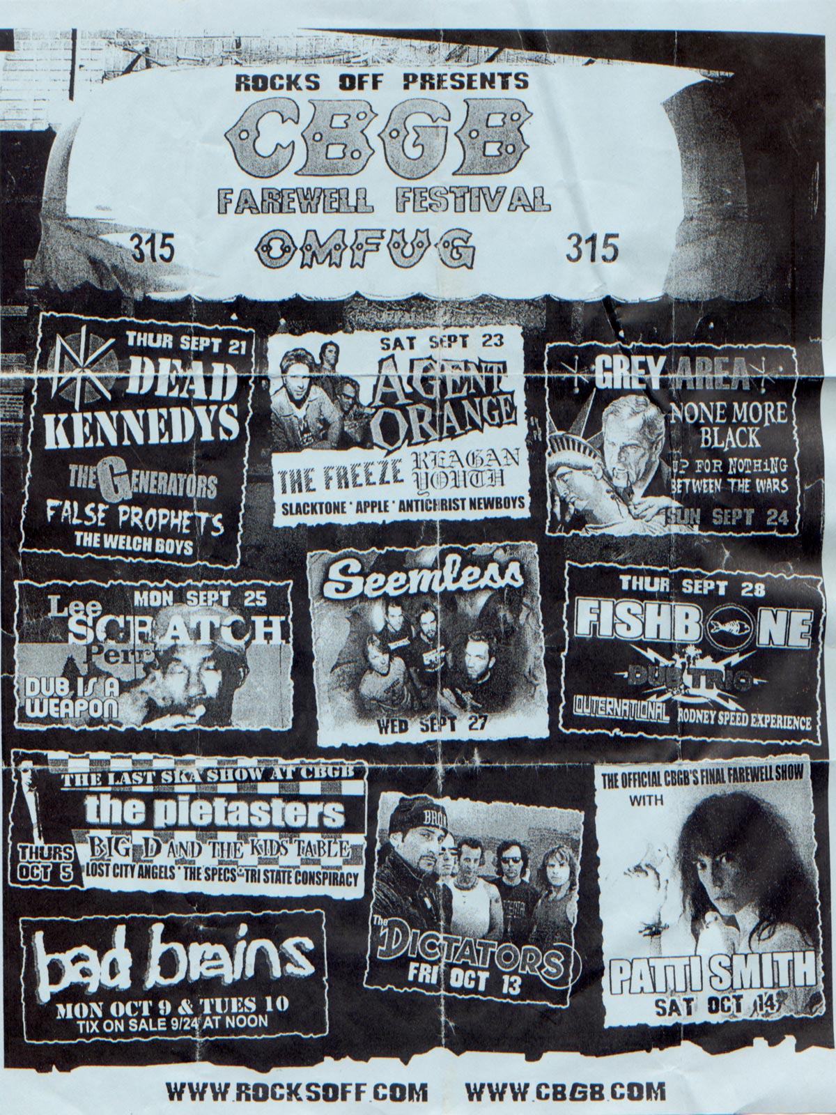 CBGB - Farewell Festival flyer