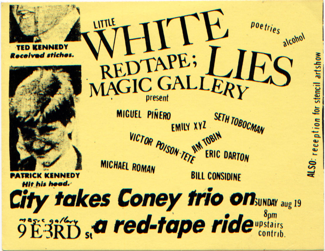 GALLERY 98 Artist's Name, Title, etc. Redtape Magazine - “Little White Lies” exhibition at Magic Gallery, flyer