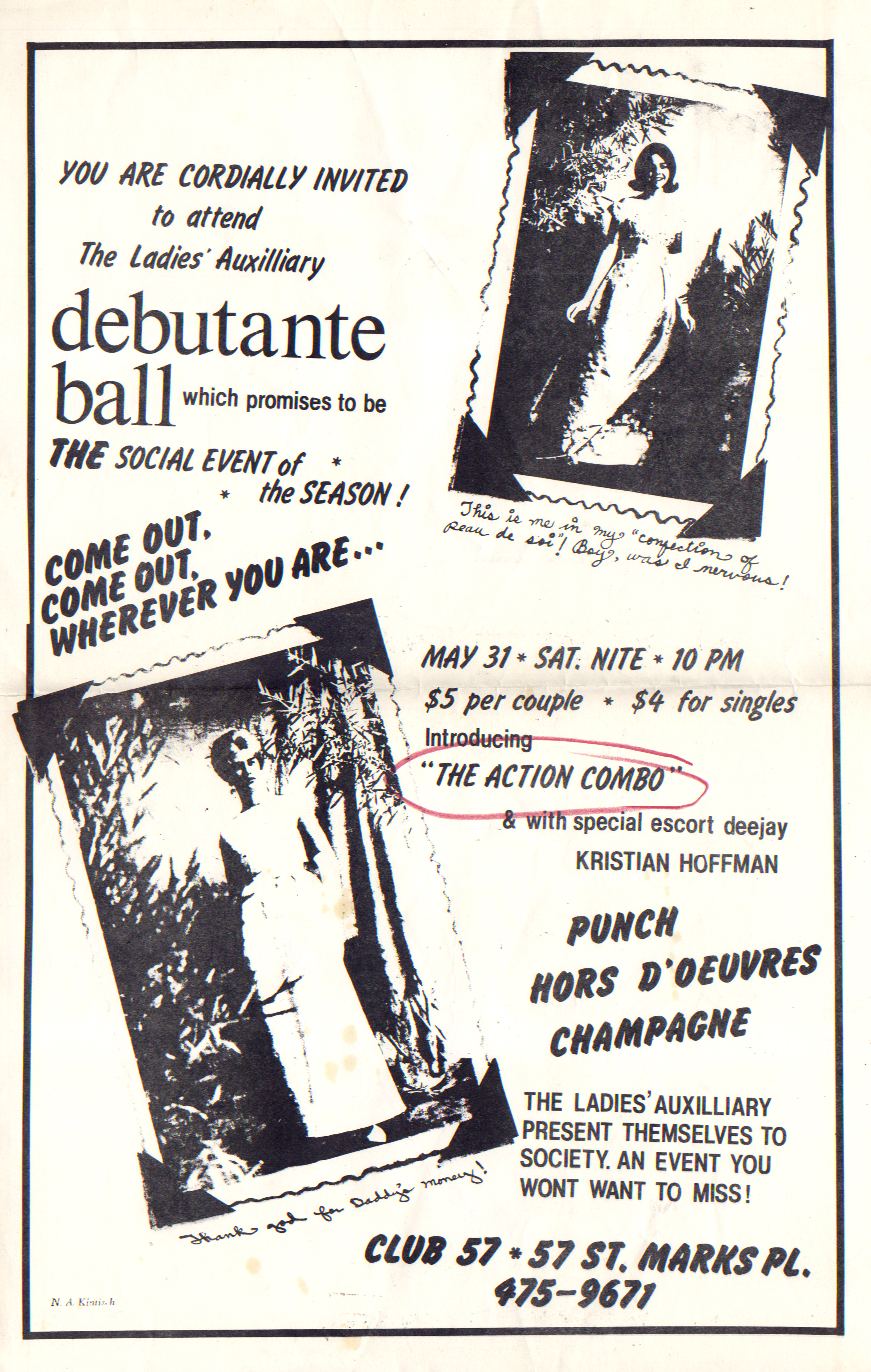 Club 57's Debutante Ball invitation