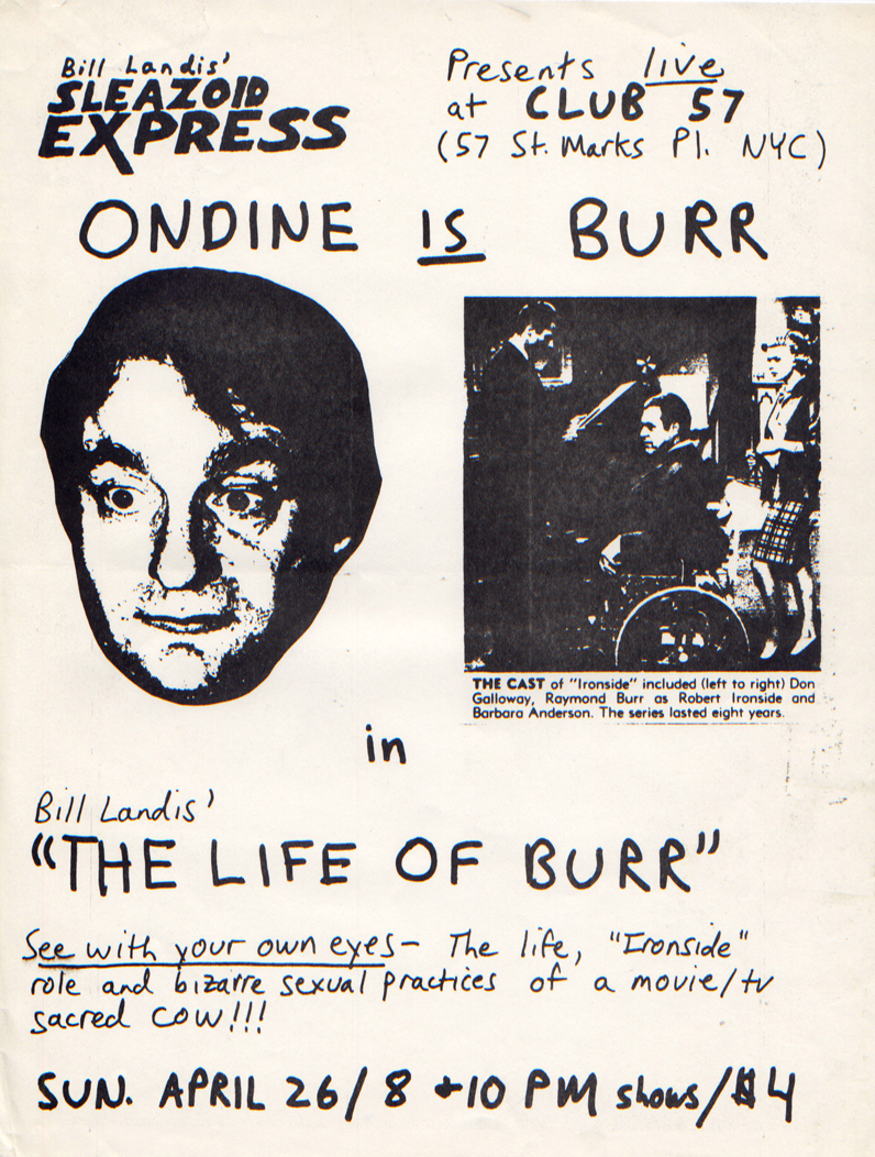 Sleazoid Express poster for Club 57