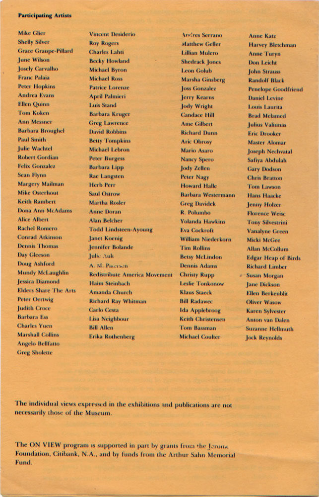 Group Material show MASS at the new museum - back