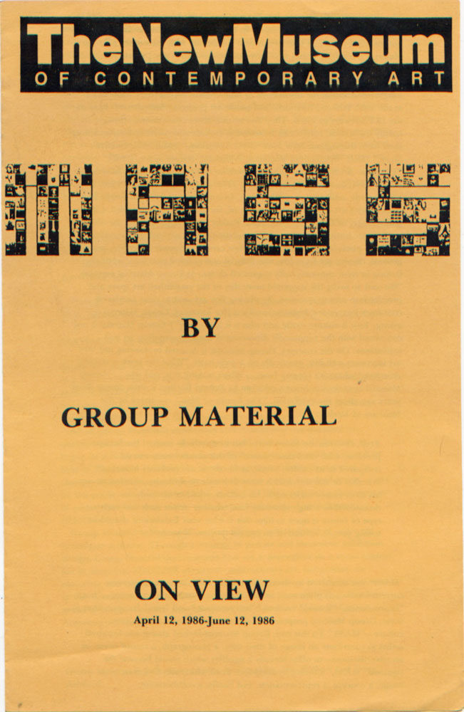 Group Material show MASS at the new museum - front