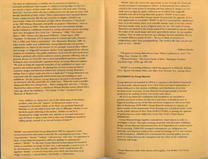 Group Material show MASS at the new museum - inner