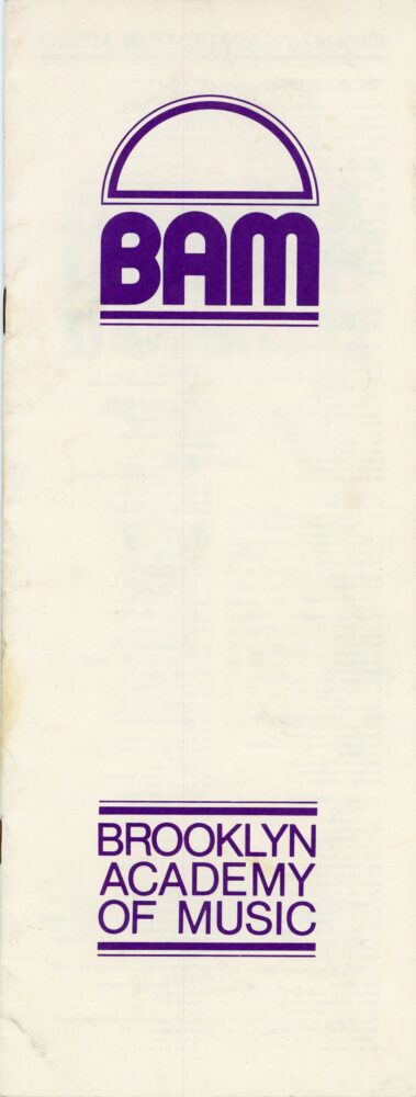 BAM Branca program - front