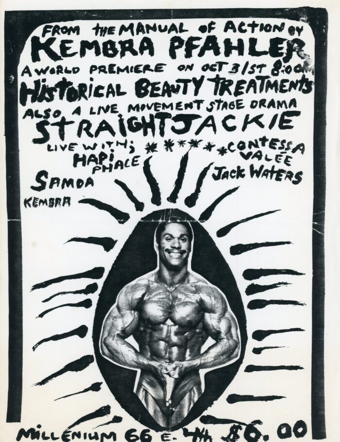 flyer for Kembra Pfahler screening at Millenium