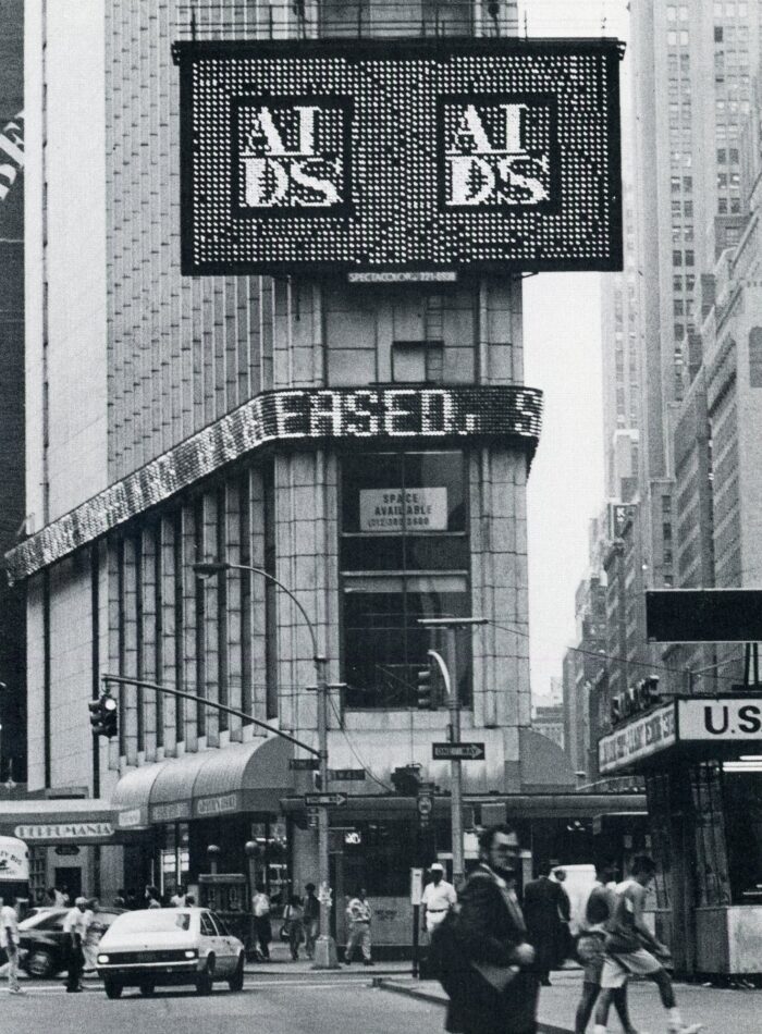 Public Art Fund front postcard with General Idea AIDS