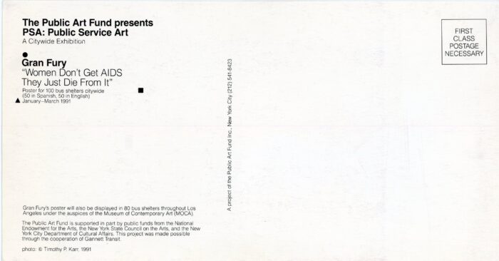 PSA Public Service Art postcard back