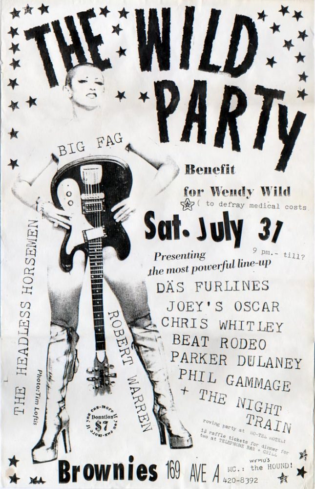flyer for Wendy Wild benefit