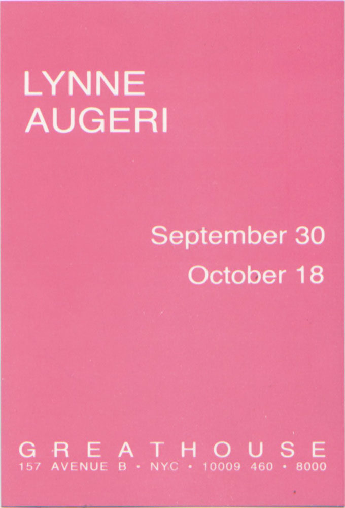 back of greathouse gallery postcard for augeri