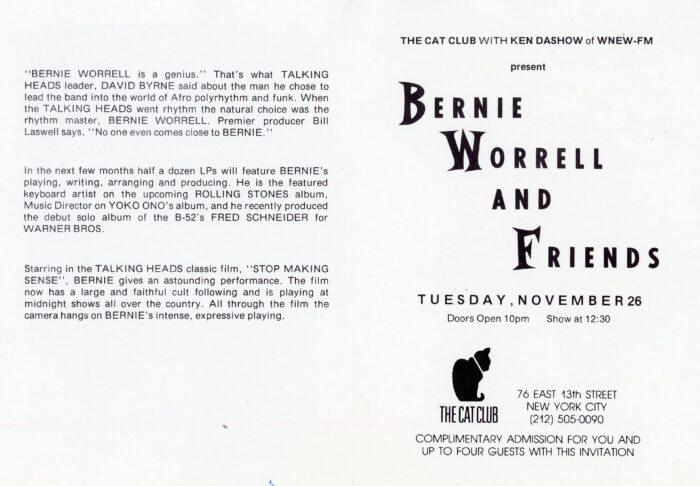 inside bernie worrell card