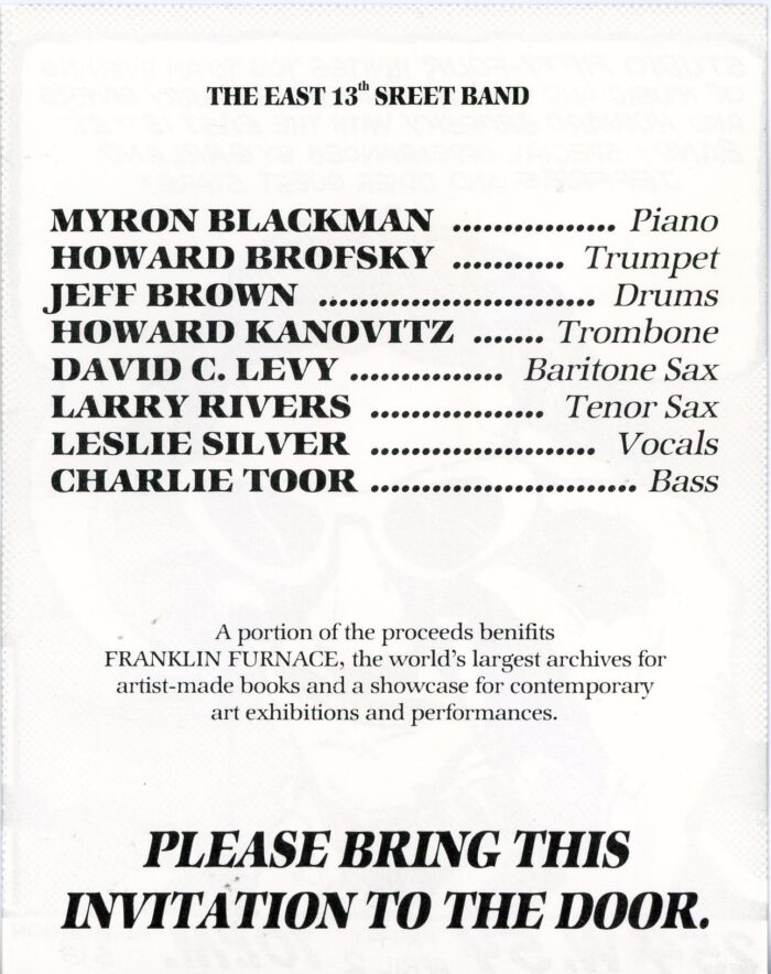 back of studio 54 card