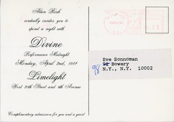 back of Divine card for Limelight