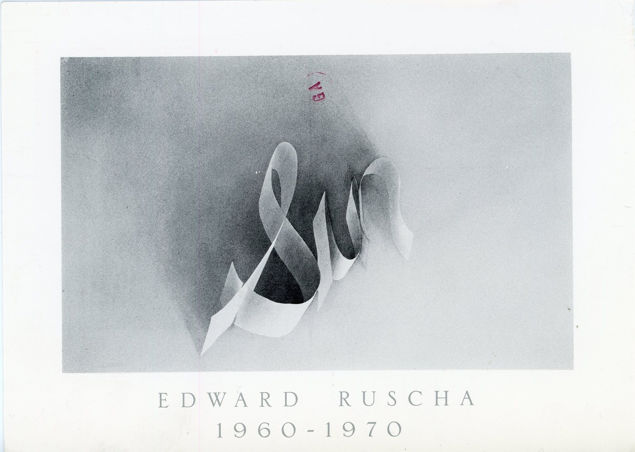 Edward Ruscha front of postcard for Castelli