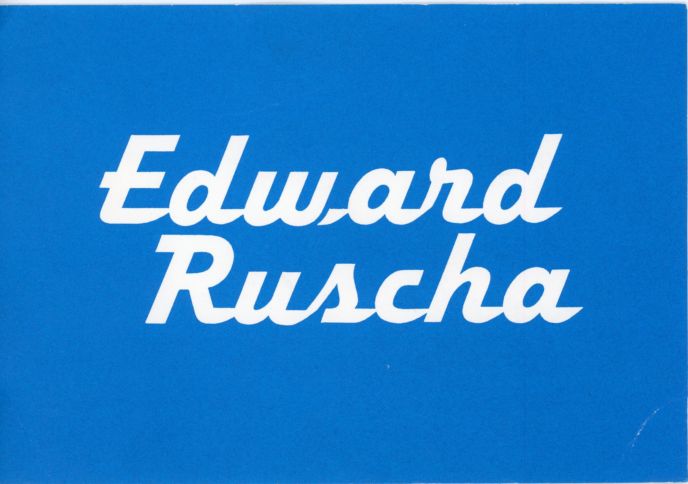 Edward Ruscha front of card for Castelli Uptown