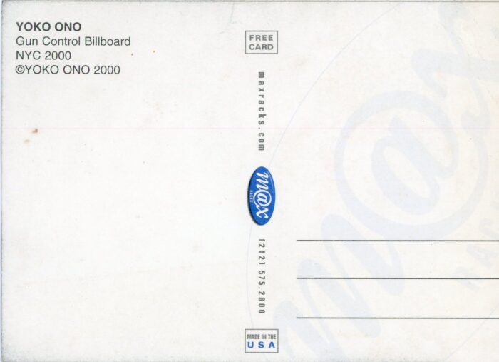 back of yoko ono postcard