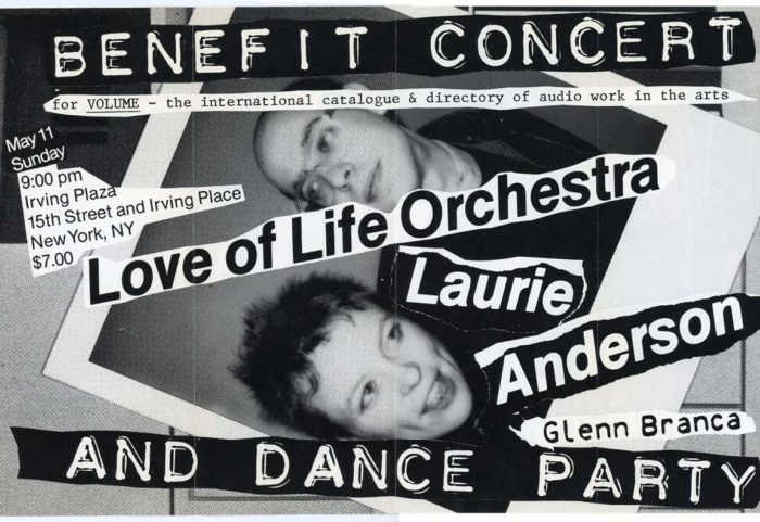 Laurie Anderson poster with Love of Life Orchestra