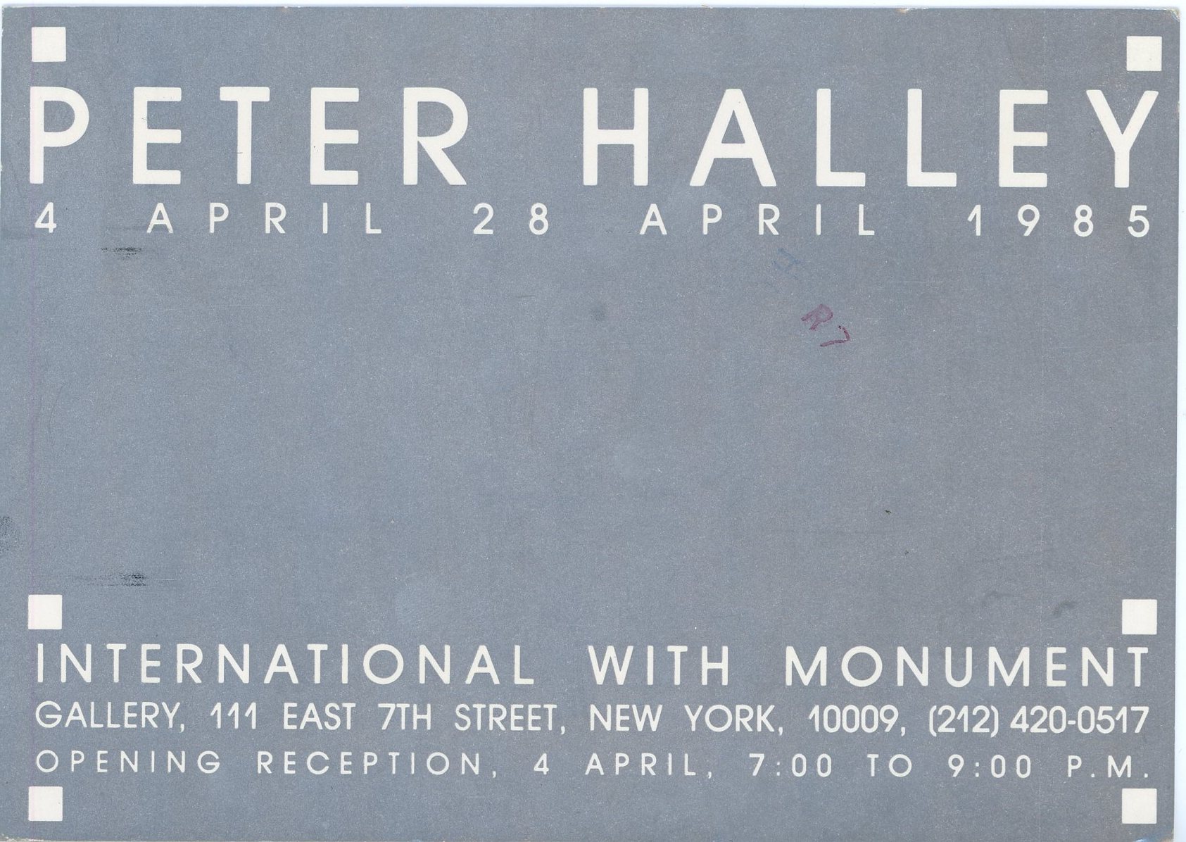 Peter Halley card for International With Monument