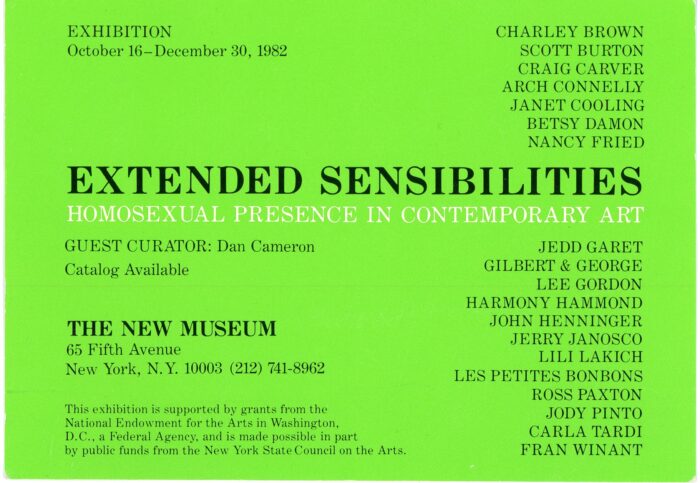 extended sensibilities card for the new museum