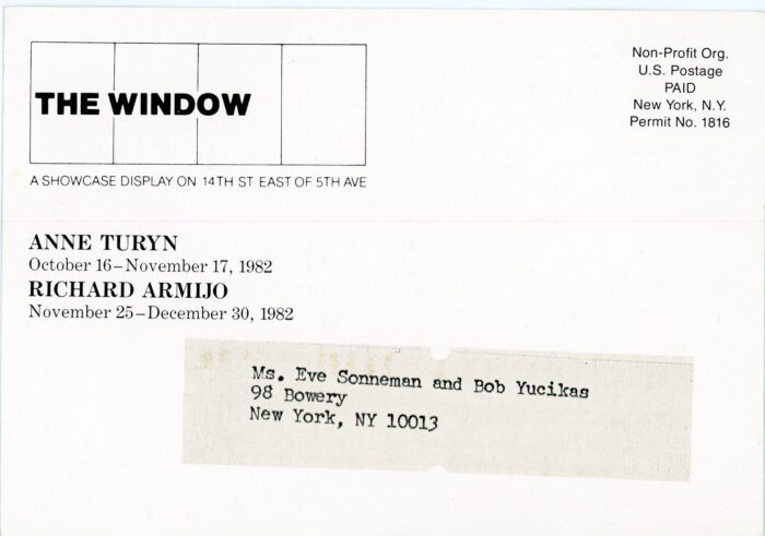 back of card for The New Museum