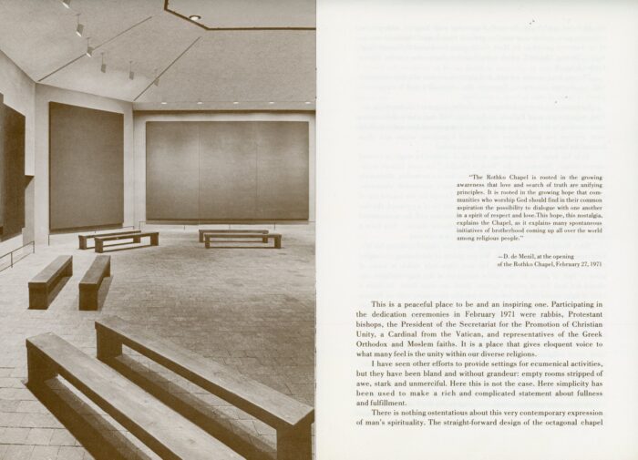 inside of Rothko Chapel program with image