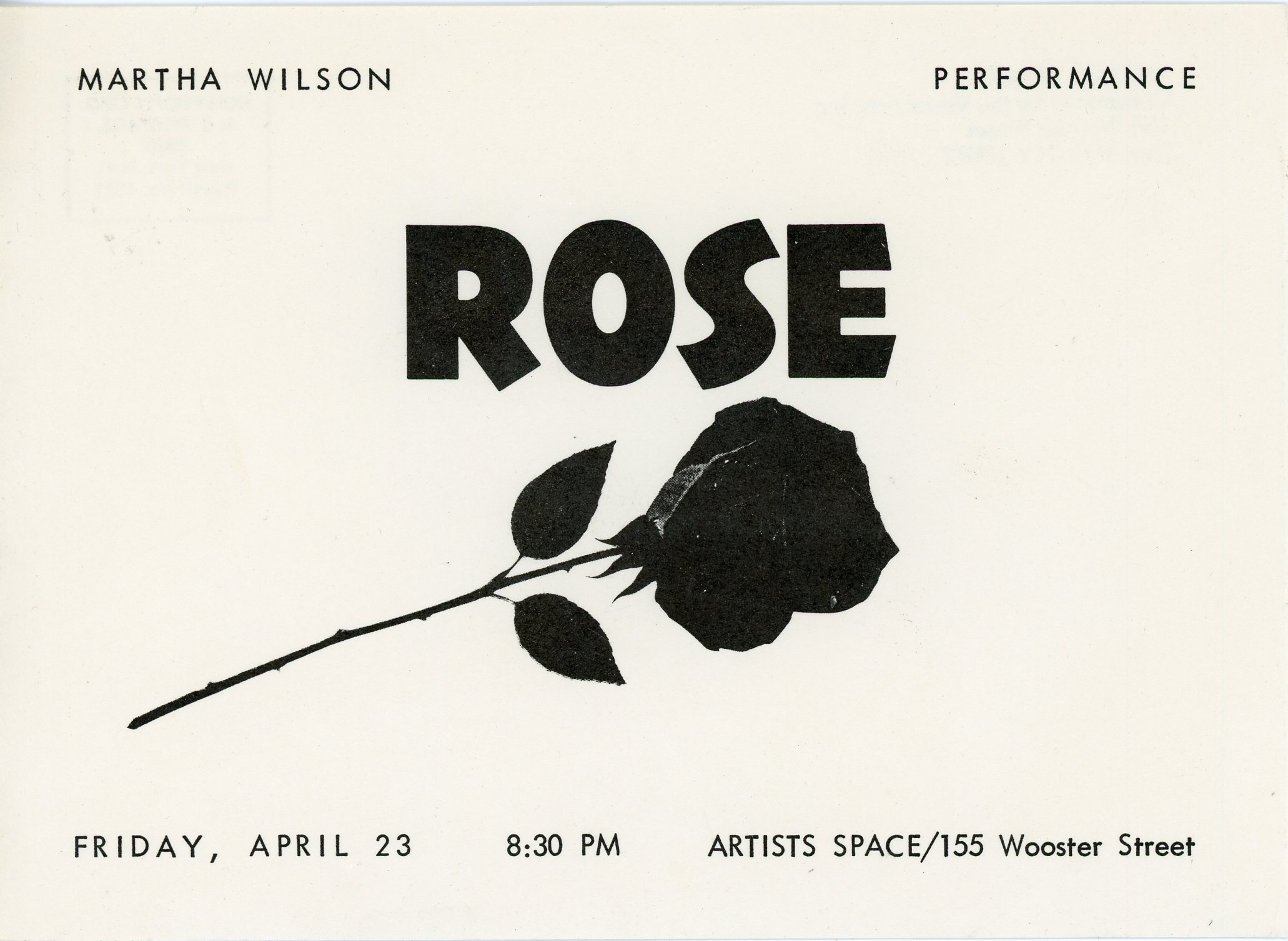 Martha Wilson Rose card front