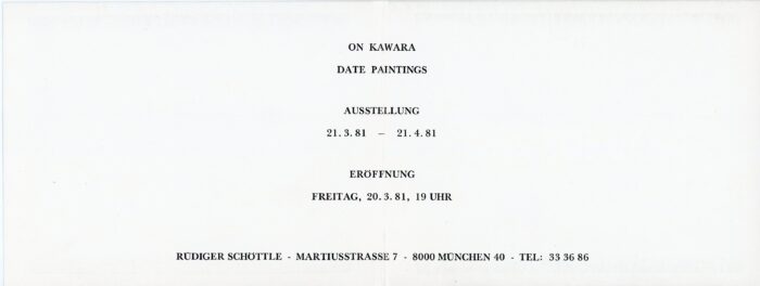 inside of On Kawara card