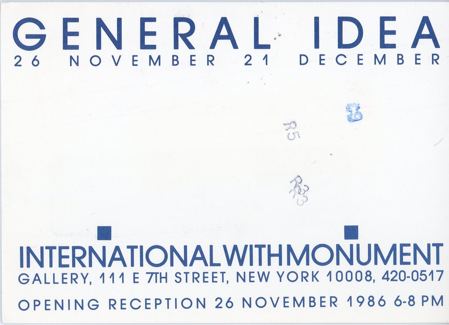 General Idea card for International With Monument