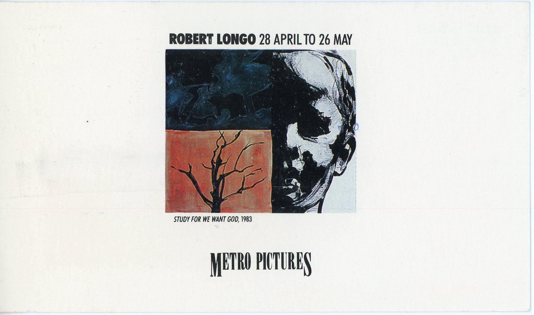 Robert Long card for Metro Pictures exhibition