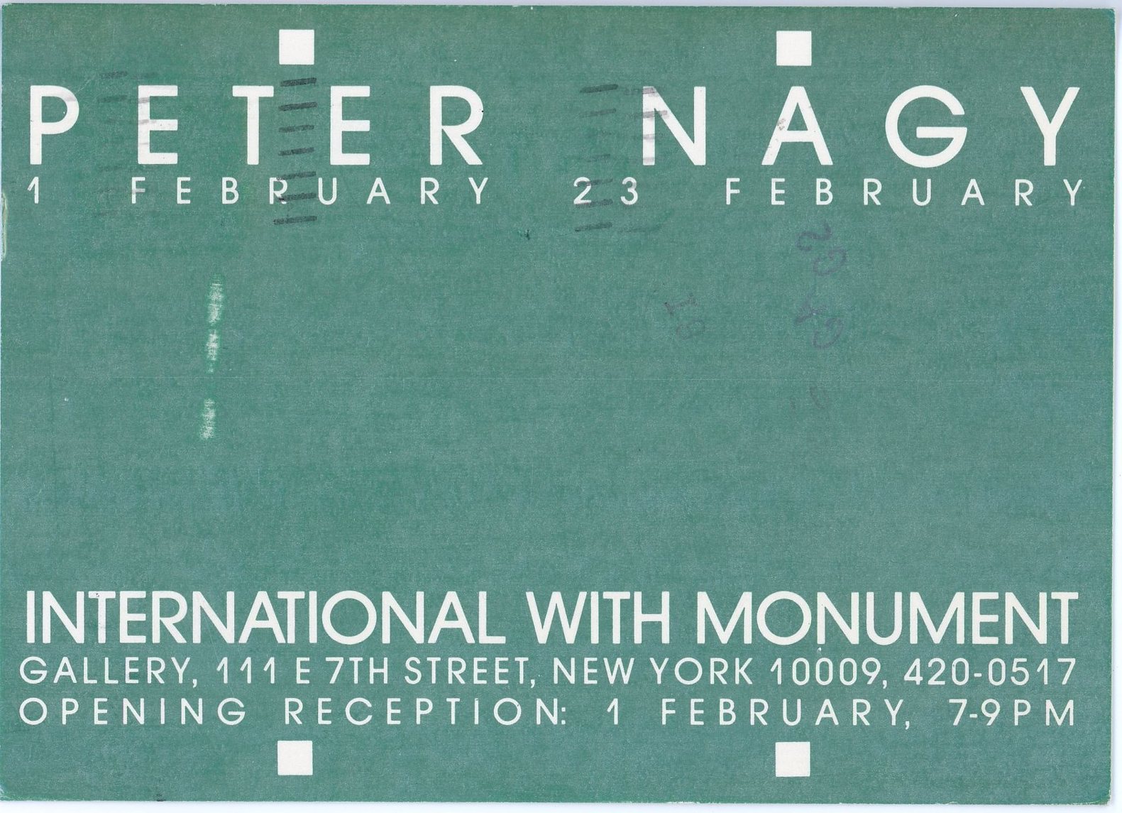 Peter Nagy card from international with monument