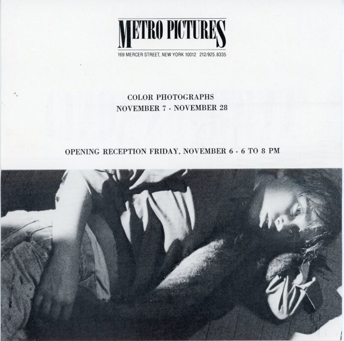 inside folded card for Cindy Sherman at Metro Pictures