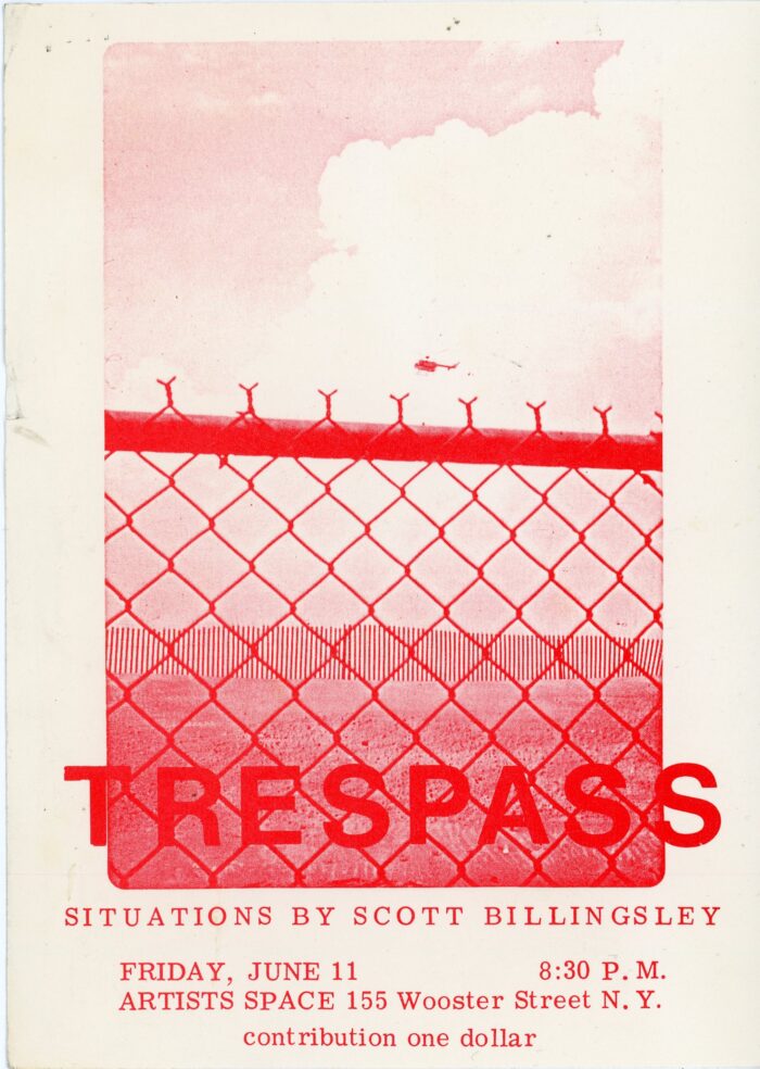 Scott Billingsley card for Artists Space