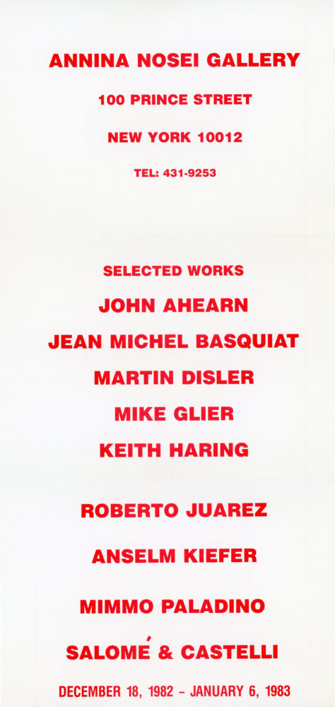annina nosei group show card