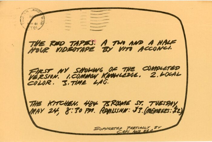 vito acconci the red tapes card