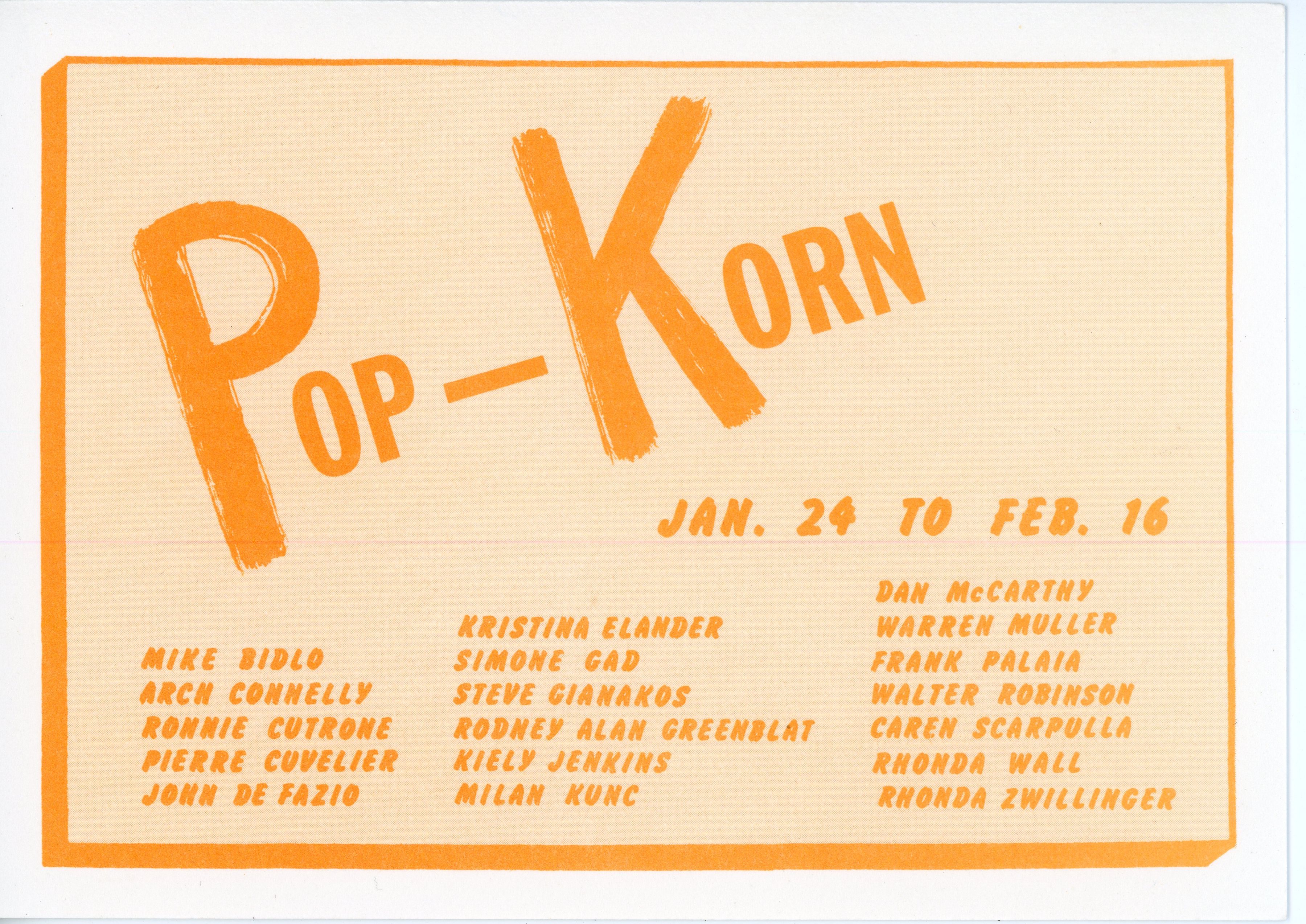 bside gallery show card for Pop-Korn