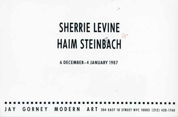 Jay Gorney Modern Art card for levine and steinbach