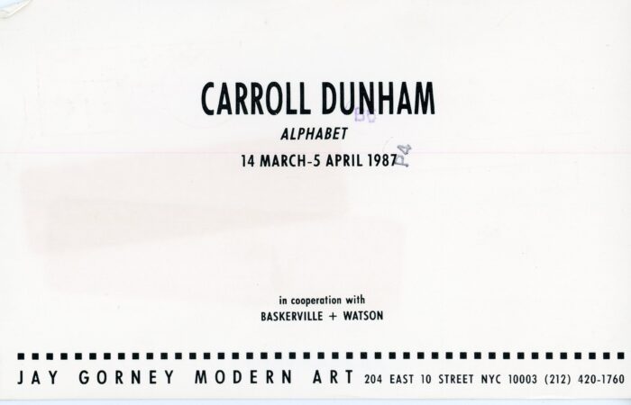 Jay Gorney Modern Art card for carroll dunham