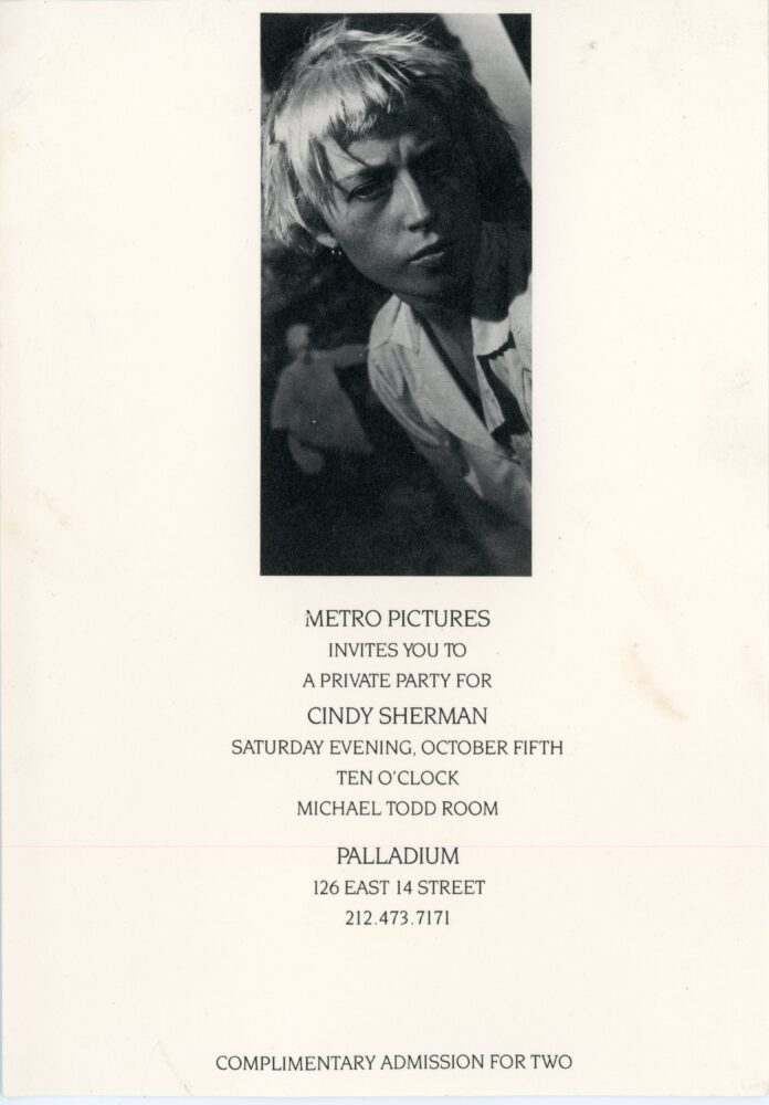 Cindy Sherman afterparty card 1985