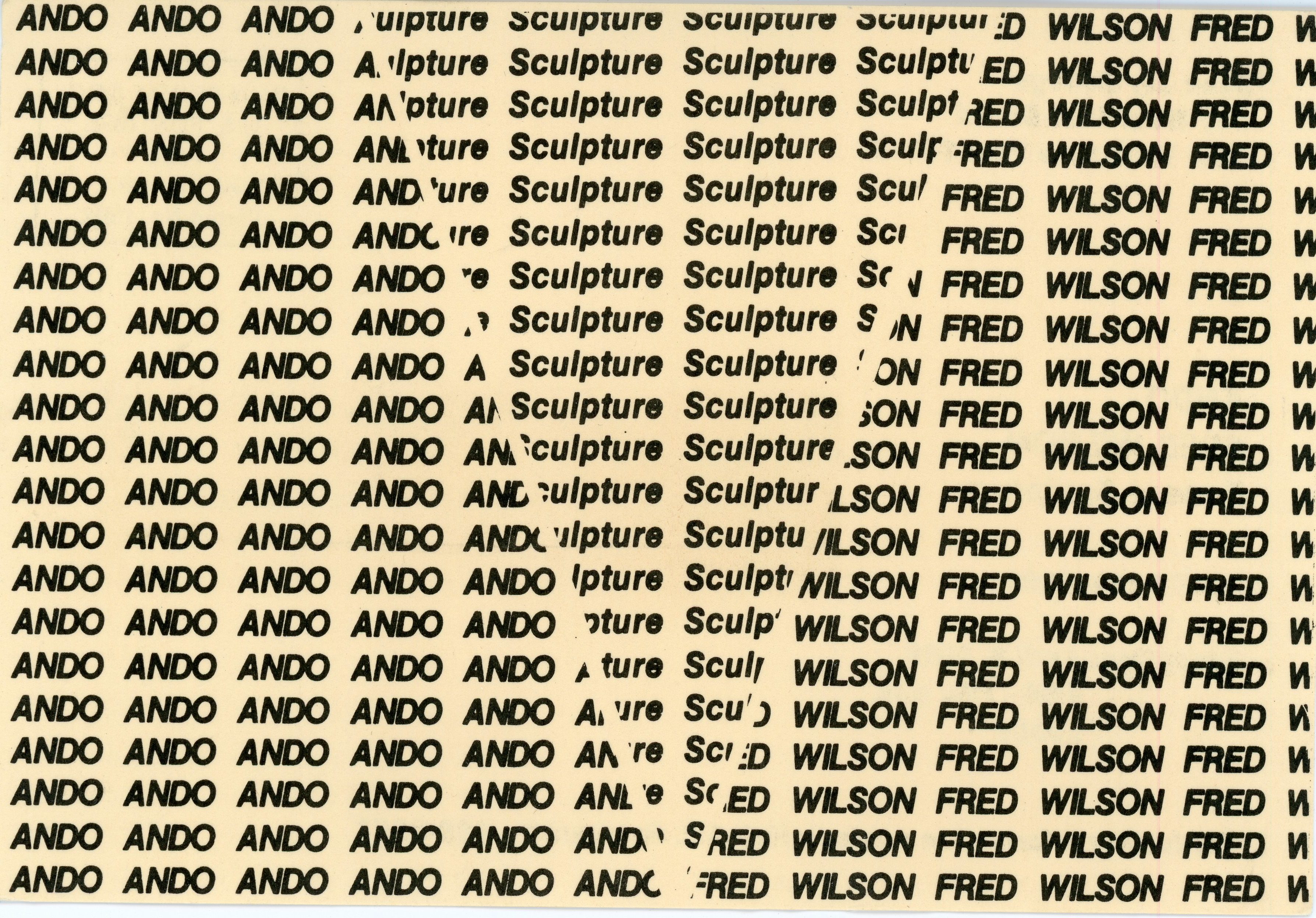 Fred Wilson and Ando sculpture show