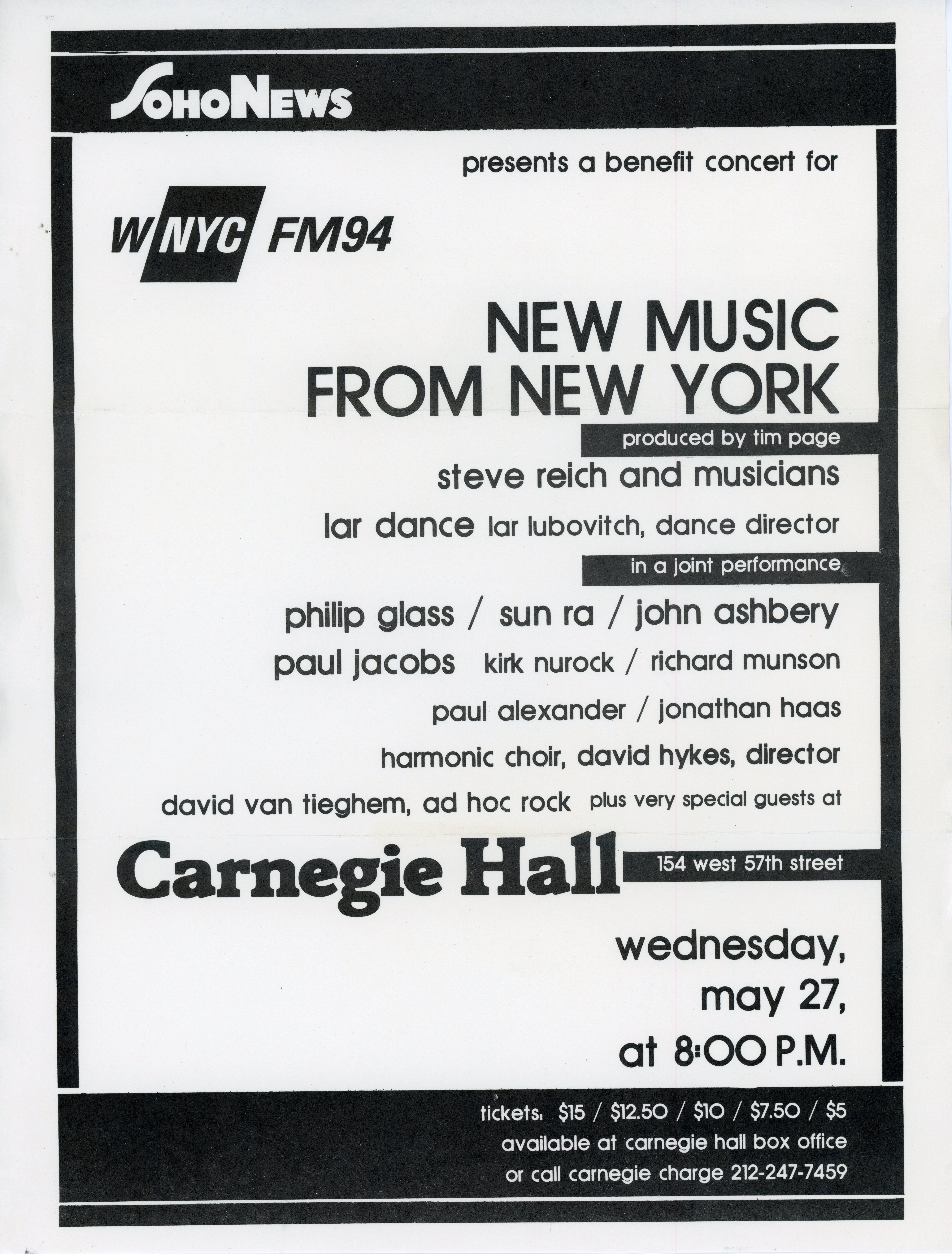 carnegie hall philip glass steve reich