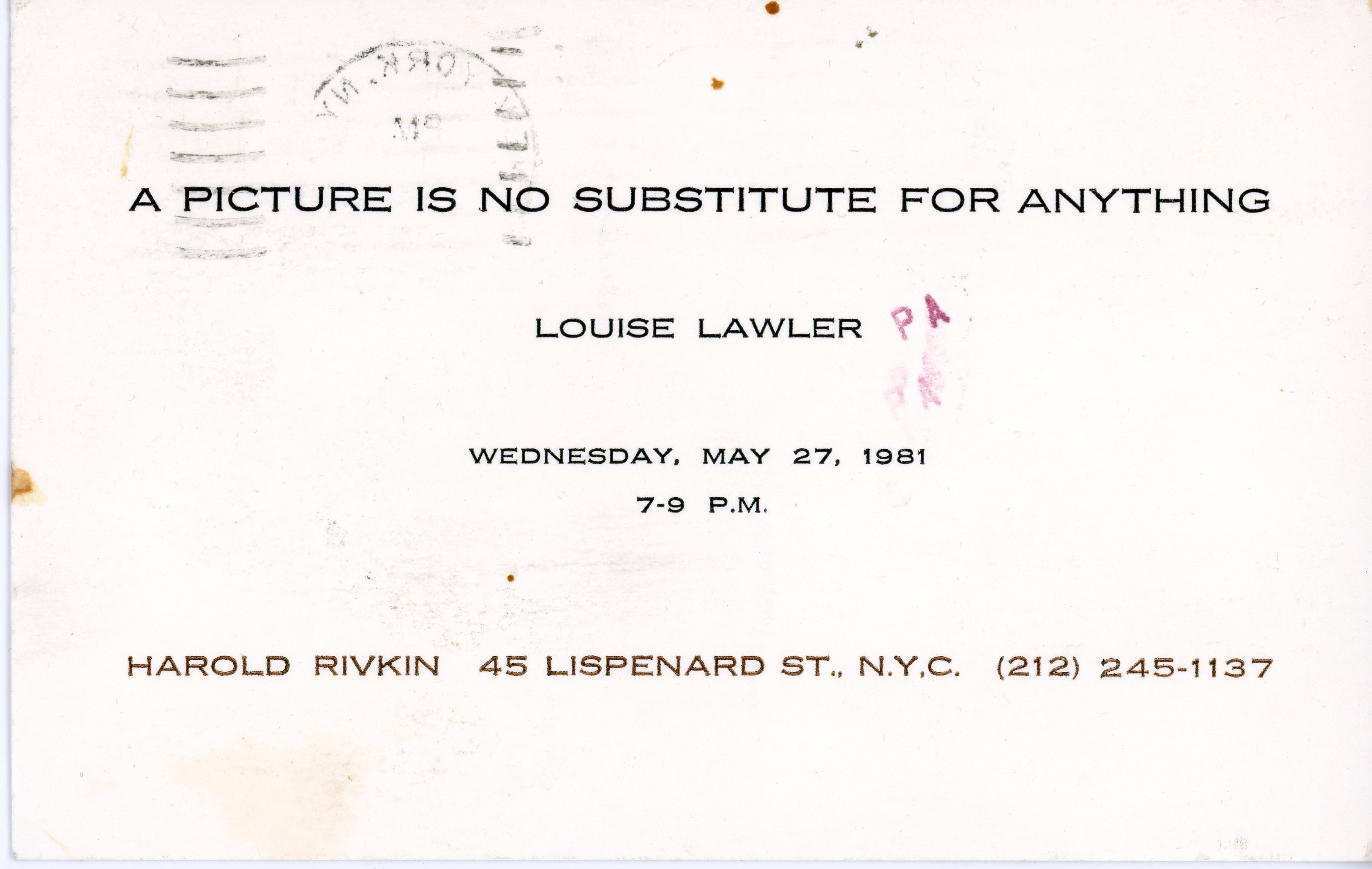louise lawler card