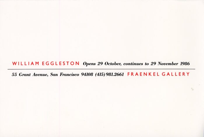 william eggleston fo fraenkel gallery