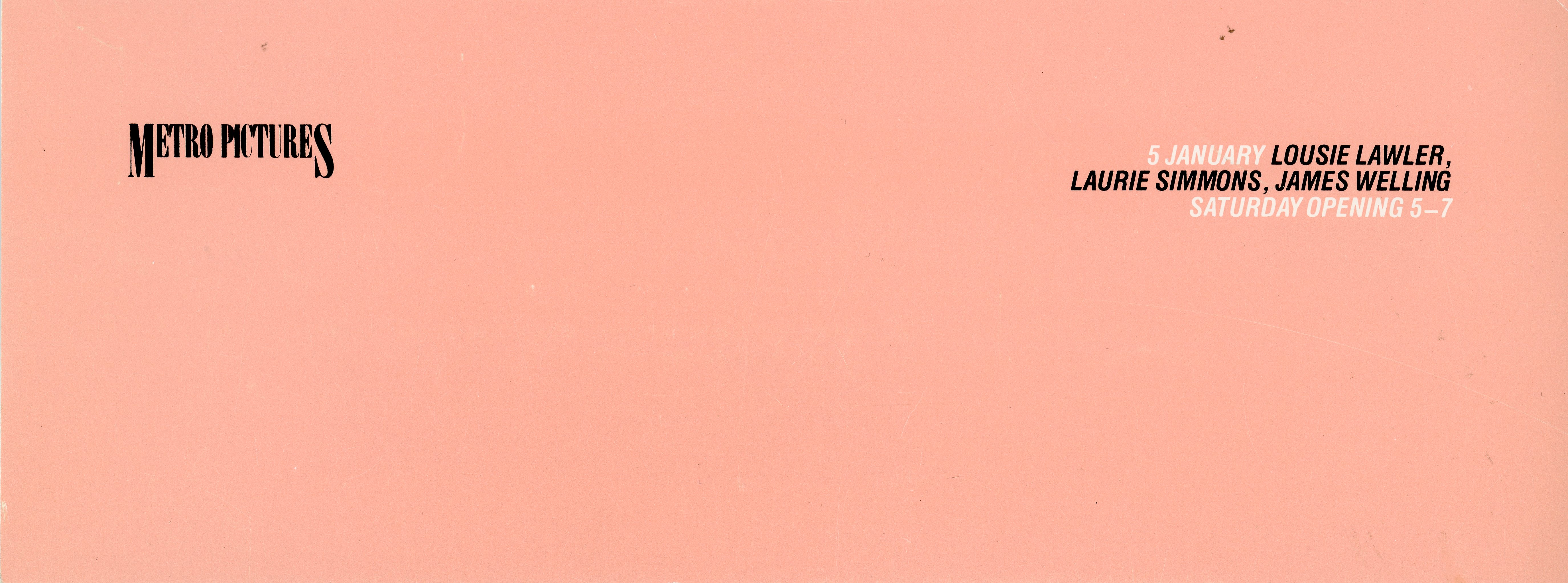 Louise Lawler, Laurie Simmons, James Welling at Metro Pictures