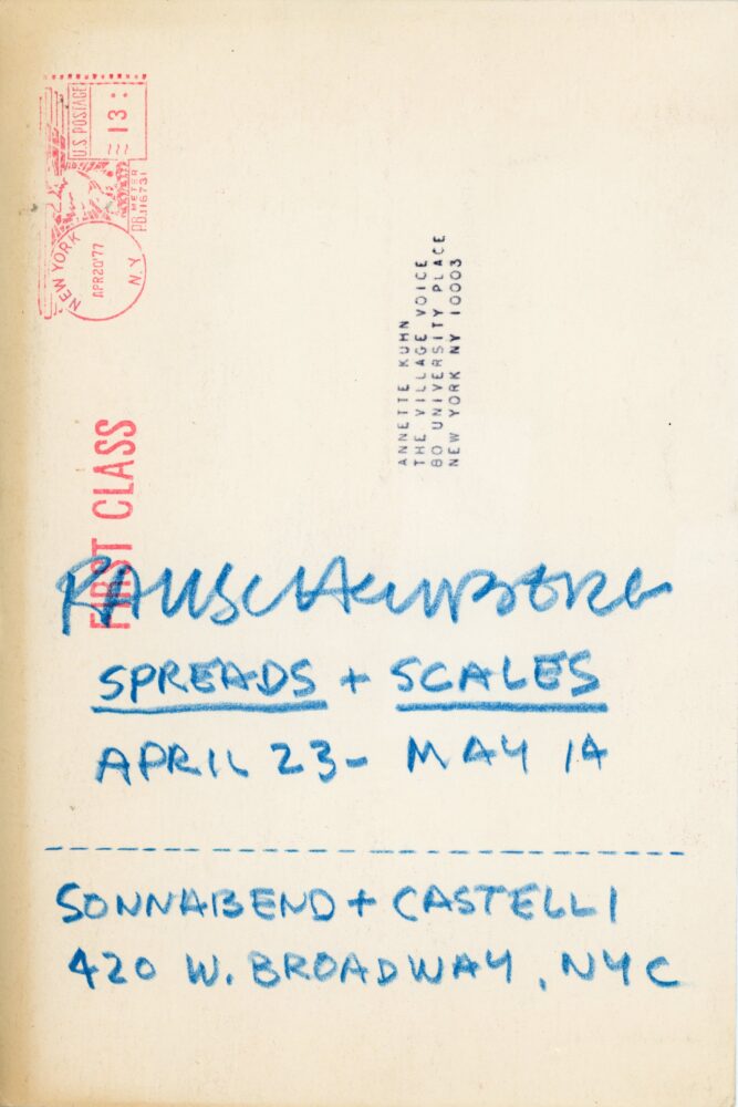 robert rauschenberg for sonnabed gallery - spreads and scales - back