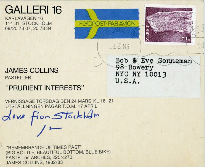 james collins card from stockholm - back